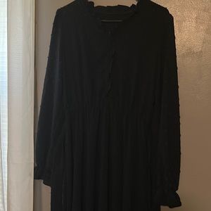 Shein Maxi Swiss Dot navy dress